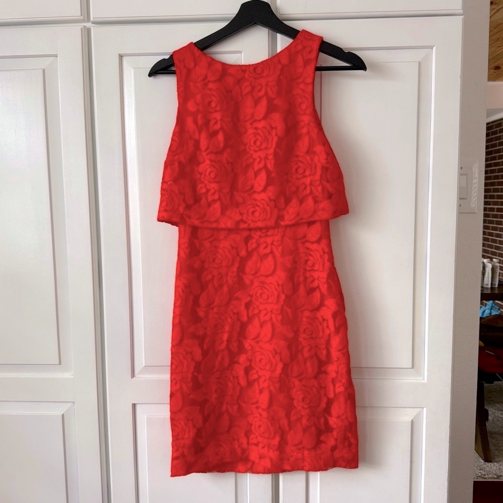 Nicole Miller- ‎ Artelier -Orange Lace Dress. Size 0